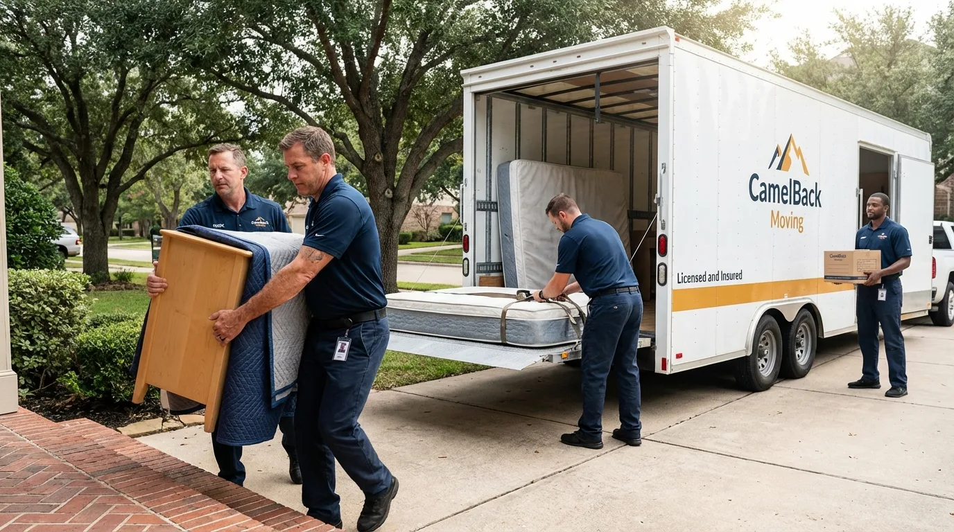 Crew loading residential truck for cross-state move from Tribes Hill, NY